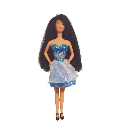Vintage Barbie Rollerblade Kira Fashion Doll 1991 #2218 Restyled in Blue Dress - Picture 2 of 8